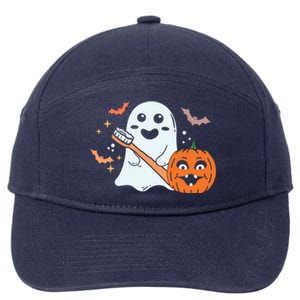 Retro Spooky Pediatric Dentist Dental Assistance Halloween Meaningful Gift 7-Panel Snapback Hat