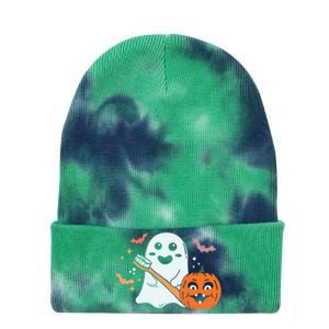 Retro Spooky Pediatric Dentist Dental Assistance Halloween Meaningful Gift Tie Dye 12in Knit Beanie