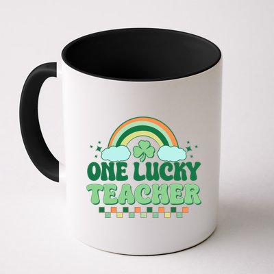 Retro St Patricks Day One Lucky Teacher Mug