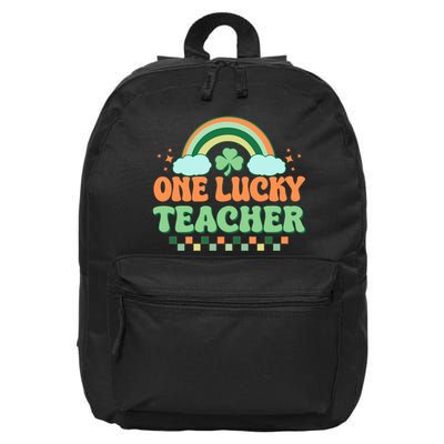 Retro St Patricks Day One Lucky Teacher 16 in Basic Backpack