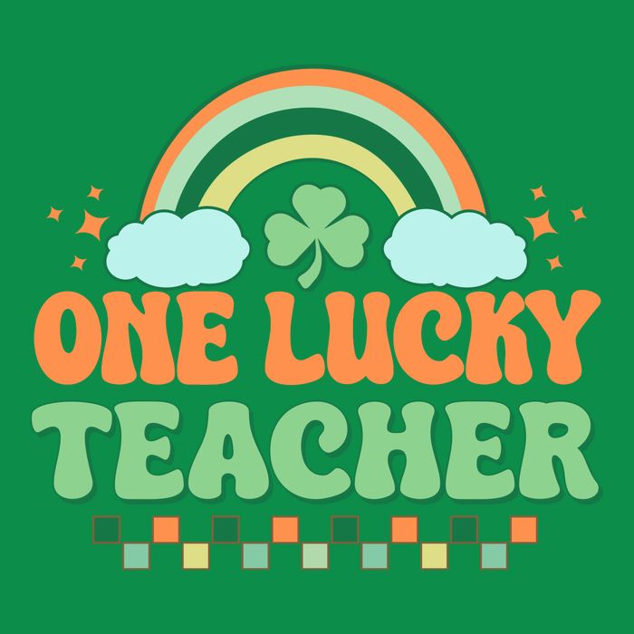 Retro St Patricks Day One Lucky Teacher Baby Bodysuit
