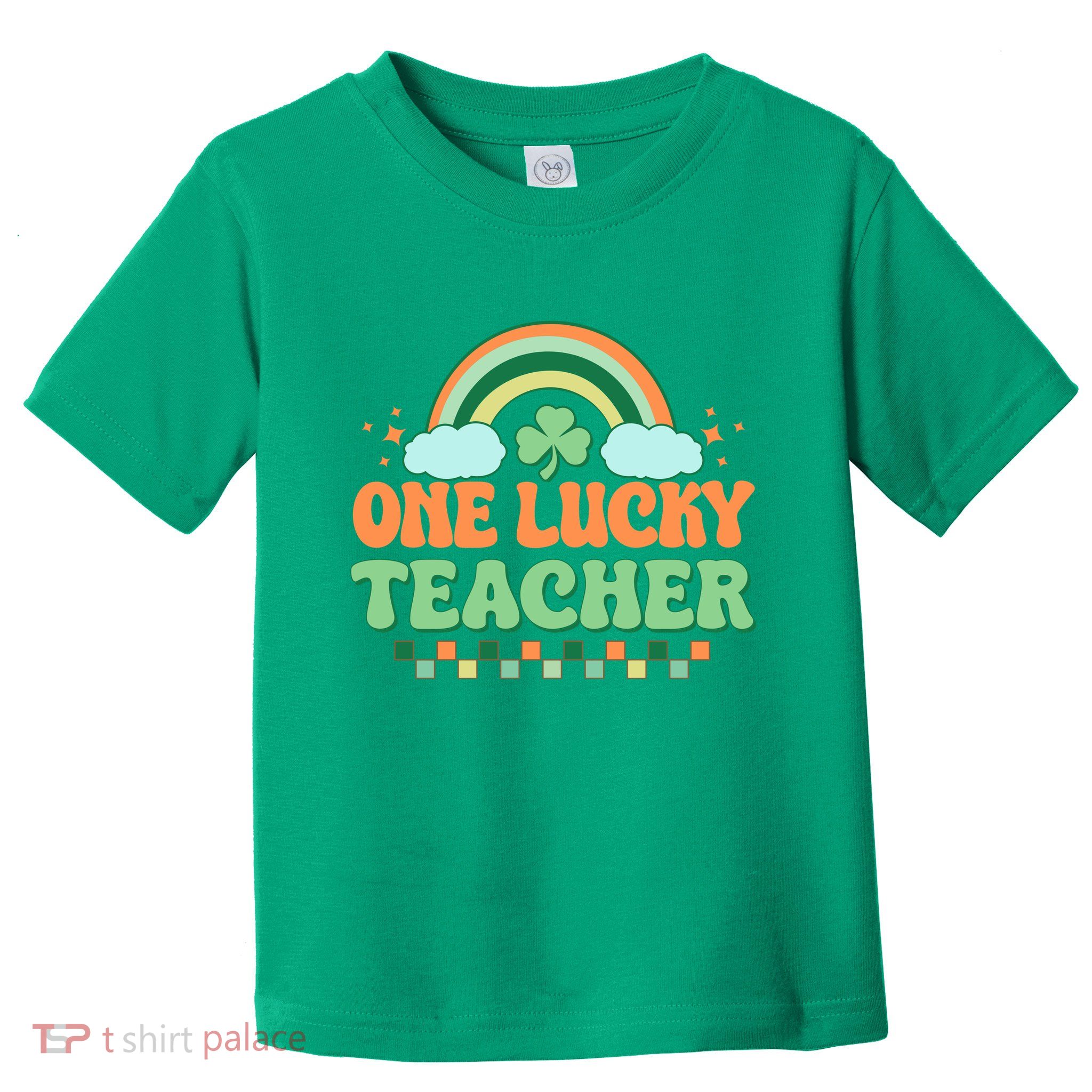 Retro St Patricks Day One Lucky Teacher Toddler T-Shirt