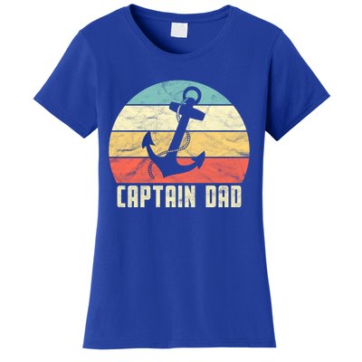 Retro Super Papa Captain Dad Son Daughter Fathers Day Funny Gift Women's T-Shirt