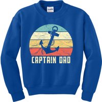 Retro Super Papa Captain Dad Son Daughter Fathers Day Funny Gift Kids Sweatshirt