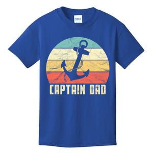 Retro Super Papa Captain Dad Son Daughter Fathers Day Funny Gift Kids T-Shirt