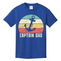 Retro Super Papa Captain Dad Son Daughter Fathers Day Funny Gift Kids T-Shirt