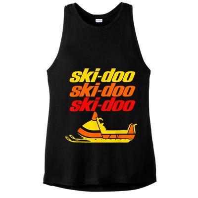 Retro Sport Quote Ski Doo Vintage Snowmobiles Funny Winter Ladies PosiCharge Tri-Blend Wicking Tank