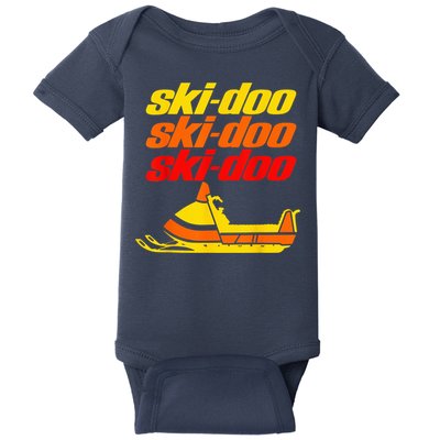 Retro Sport Quote Ski Doo Vintage Snowmobiles Funny Winter Baby Bodysuit