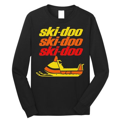 Retro Sport Quote Ski Doo Vintage Snowmobiles Funny Winter Long Sleeve Shirt