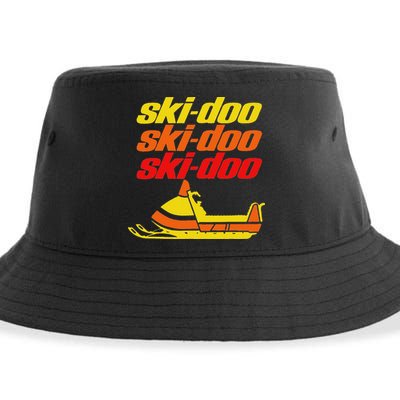 Retro Sport Quote Ski Doo Vintage Snowmobiles Funny Winter Sustainable Bucket Hat