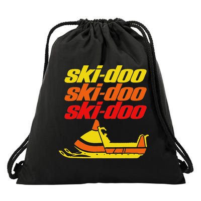 Retro Sport Quote Ski Doo Vintage Snowmobiles Funny Winter Drawstring Bag