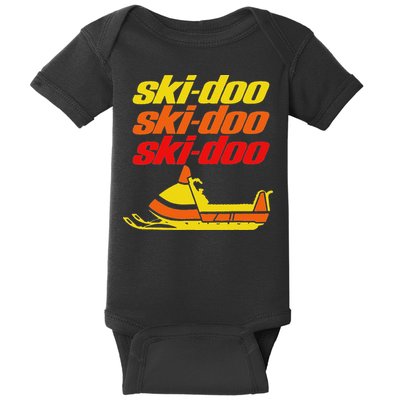 Retro Sport Quote Ski Doo Vintage Snowmobiles Funny Winter Baby Bodysuit