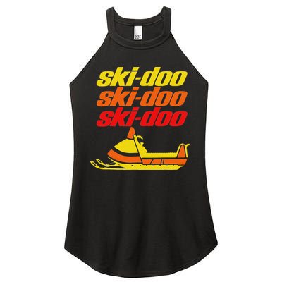 Retro Sport Quote Ski Doo Vintage Snowmobiles Funny Winter Women's Perfect Tri Rocker Tank
