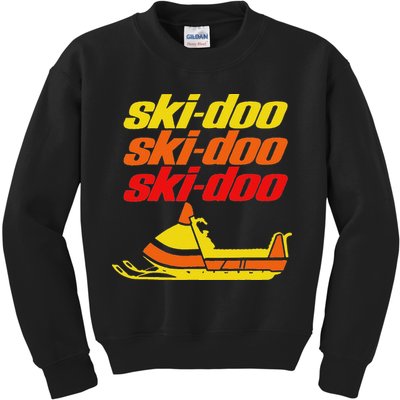 Retro Sport Quote Ski Doo Vintage Snowmobiles Funny Winter Kids Sweatshirt