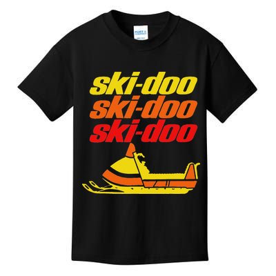 Retro Sport Quote Ski Doo Vintage Snowmobiles Funny Winter Kids T-Shirt