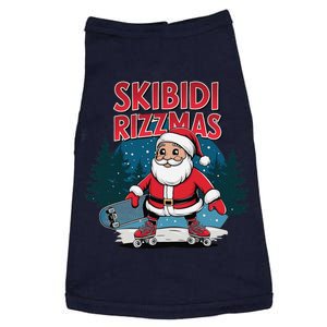 Retro Skibid.I Rizzmas Funny Santa Clause Skating Board Doggie Tank