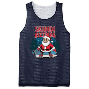 Retro Skibid.I Rizzmas Funny Santa Clause Skating Board Mesh Reversible Basketball Jersey Tank