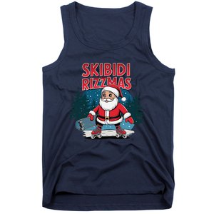 Retro Skibid.I Rizzmas Funny Santa Clause Skating Board Tank Top