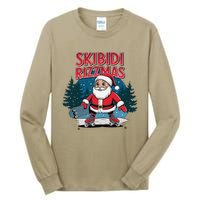 Retro Skibid.I Rizzmas Funny Santa Clause Skating Board Tall Long Sleeve T-Shirt