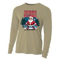 Retro Skibid.I Rizzmas Funny Santa Clause Skating Board Cooling Performance Long Sleeve Crew