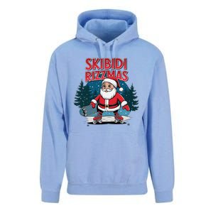 Retro Skibid.I Rizzmas Funny Santa Clause Skating Board Unisex Surf Hoodie