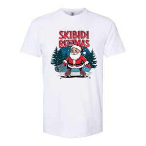 Retro Skibid.I Rizzmas Funny Santa Clause Skating Board Softstyle CVC T-Shirt