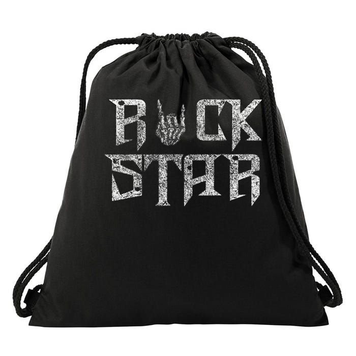 Rock Star Rock On Band Rock And Roll Concert Band Drawstring Bag