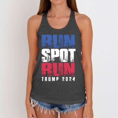 Run Spot Run Run Spot Run Women's Knotted Racerback Tank