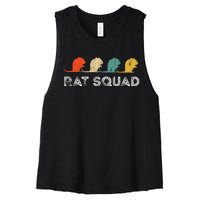 Rat Squad Retro Vintage Rat Owner Rodent Mouse Rat Lover Women's Racerback Cropped Tank