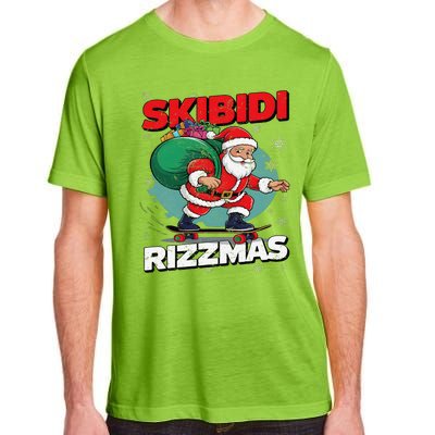 Retro Skibid.I Rizzmas Funny Santa Clause Skating Board Xmas Adult ChromaSoft Performance T-Shirt