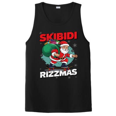 Retro Skibid.I Rizzmas Funny Santa Clause Skating Board Xmas PosiCharge Competitor Tank