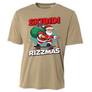 Retro Skibid.I Rizzmas Funny Santa Clause Skating Board Xmas Cooling Performance Crew T-Shirt