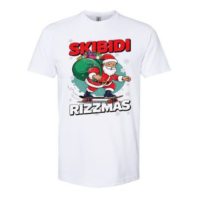 Retro Skibid.I Rizzmas Funny Santa Clause Skating Board Xmas Softstyle CVC T-Shirt