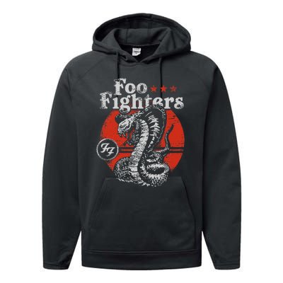 Red Snake Rock Music By Rock Off Performance Fleece Hoodie