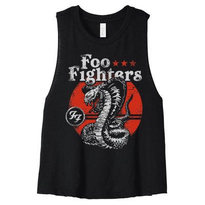 Red Snake Rock Music By Rock Off Women's Racerback Cropped Tank