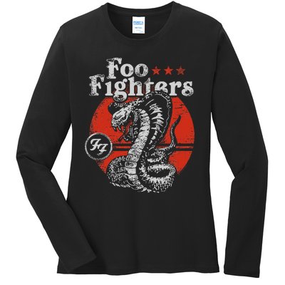 Red Snake Rock Music By Rock Off Ladies Long Sleeve Shirt