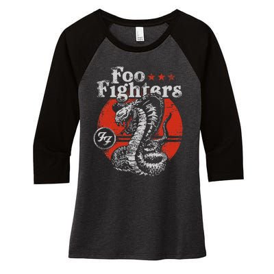 Red Snake Rock Music By Rock Off Women's Tri-Blend 3/4-Sleeve Raglan Shirt