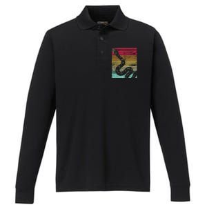 Retro Snake Performance Long Sleeve Polo