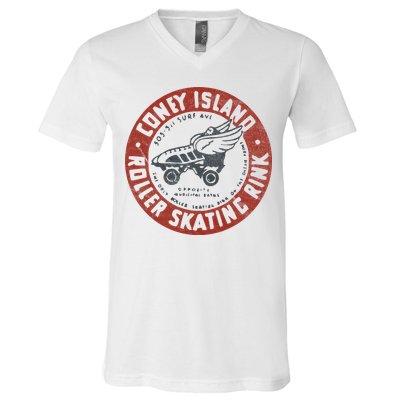 Roller Skating Rink Coney Island Brooklyn V-Neck T-Shirt