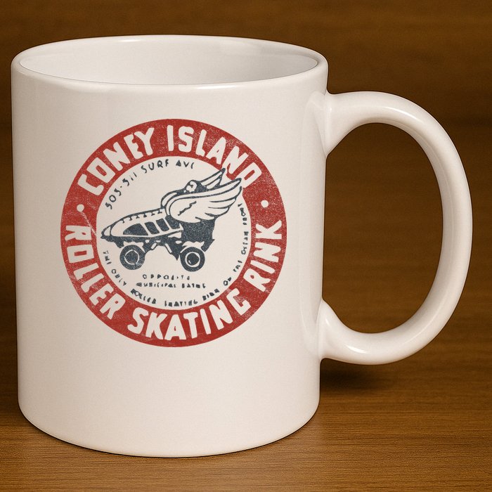 Roller Skating Rink Coney Island Brooklyn 11oz C Handle Ceramic Mug
