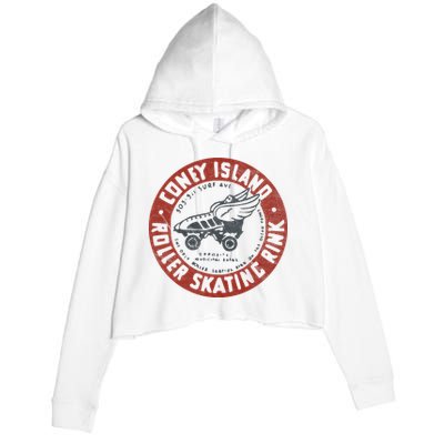 Roller Skating Rink Coney Island Brooklyn Crop Fleece Hoodie