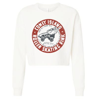 Roller Skating Rink Coney Island Brooklyn Cropped Pullover Crew