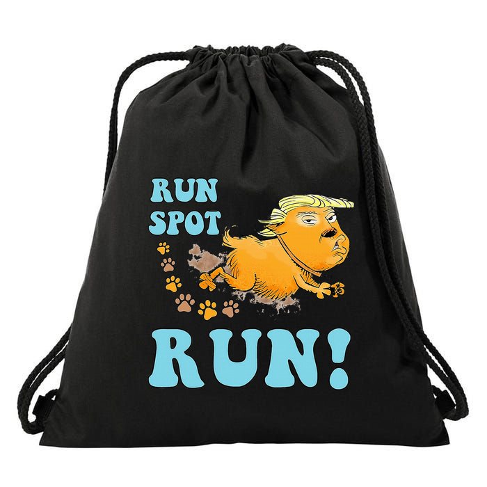Run Spot Run Funny Run Spot Run Drawstring Bag