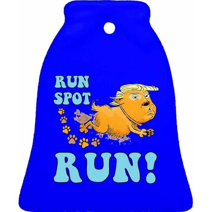 Run Spot Run Funny Run Spot Run Ceramic Bell Ornament