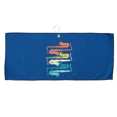 Retro Saxophone Large Microfiber Waffle Golf Towel