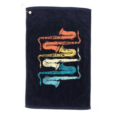 Retro Saxophone Platinum Collection Golf Towel