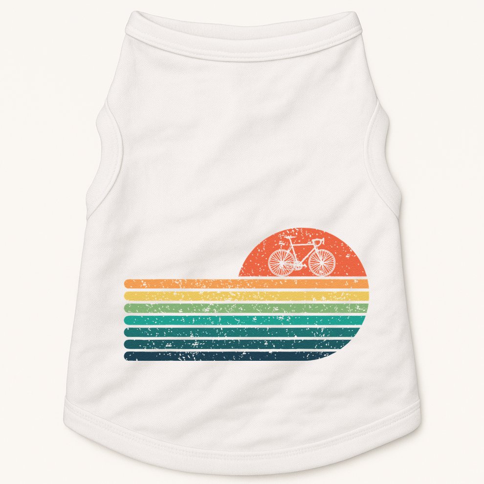 Retro Sunset Road Bike Bicycle Vintage Cycling Doggie Tank