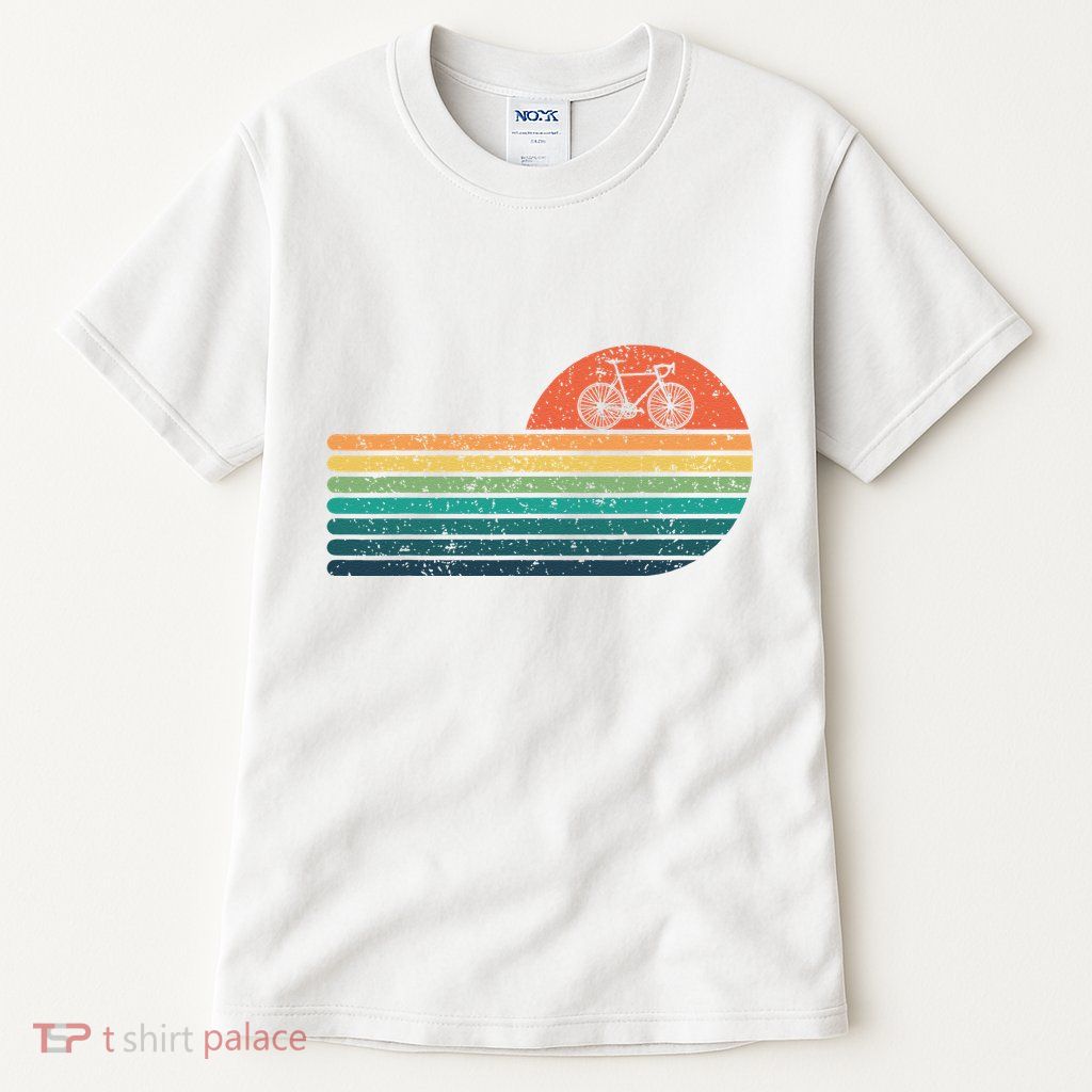 Retro Sunset Road Bike Bicycle Vintage Cycling Tall T-Shirt