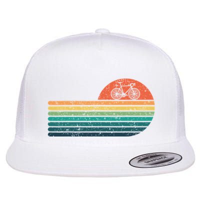 Retro Sunset Road Bike Bicycle Vintage Cycling Flatbill Hat