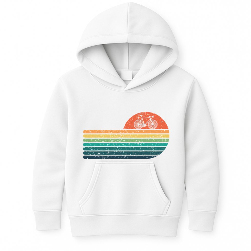 Retro Sunset Road Bike Bicycle Vintage Cycling Kids Hoodie